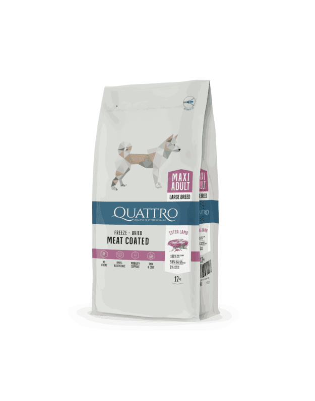 Quattro Maxi kuivtoit suurtele (25+kg) koertele lambaga 12kg